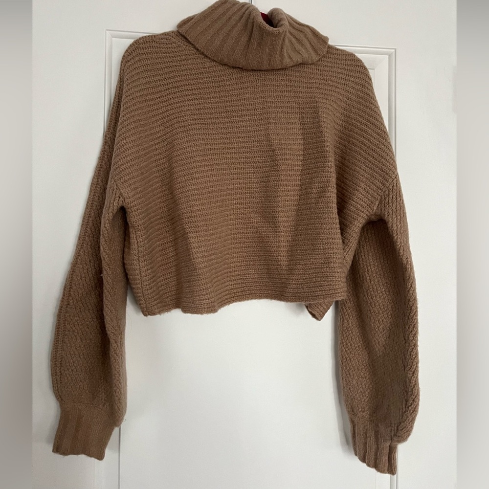 Cropped Turtle Neck Sweater